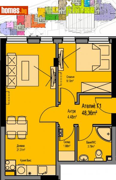 Двустаен, 57m² - Жк. Меден Рудник, Бургас - Апартамент за продажба - Джи Брокерс Груп ООД - 113426255