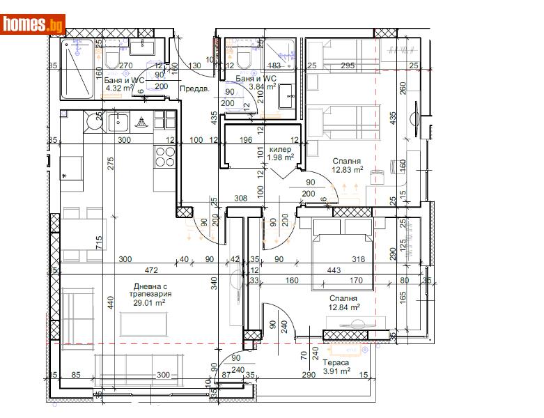 Тристаен, 105m² - Жк. Тракия, Пловдив - Апартамент за продажба - ЛИДЕР А - 113450750