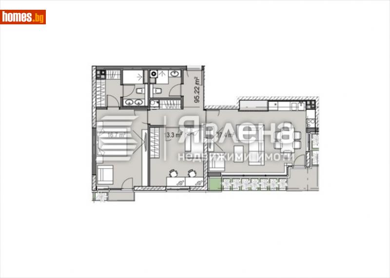Тристаен, 112m² - Кв. Хладилника, София - Апартамент за продажба - ЯВЛЕНА - 113541148