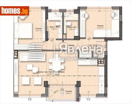 Тристаен, 121m² - Апартамент за продажба - 113567547