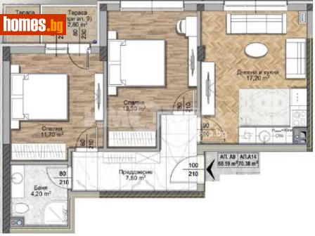 Тристаен, 88m² - Апартамент за продажба - 113614682