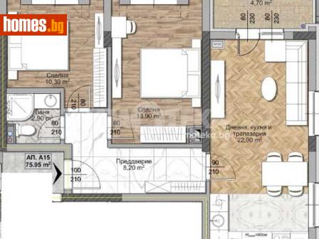 Тристаен, 93m² - Апартамент за продажба - 113614684