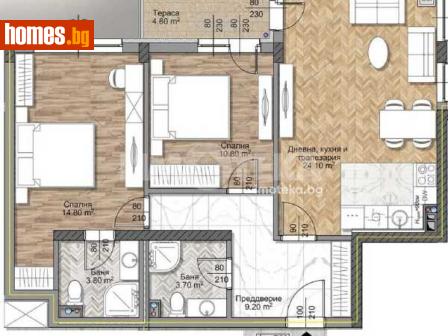 Тристаен, 103m² - Апартамент за продажба - 113644406