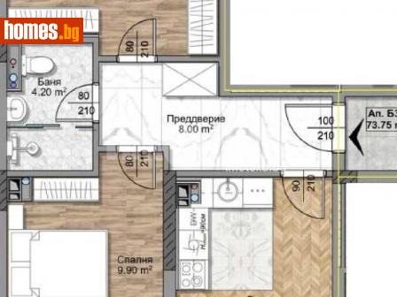 Тристаен, 90m² - Апартамент за продажба - 113644436