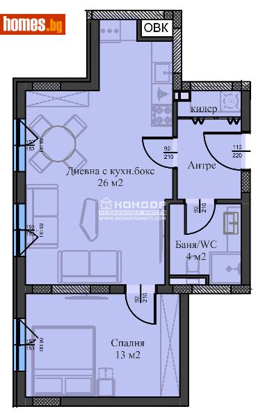 Двустаен, 69m² - Жк. Христо Ботев, Пловдив - Апартамент за продажба - КОНДОР НЕДВИЖИМИ ИМОТИ - 113722966