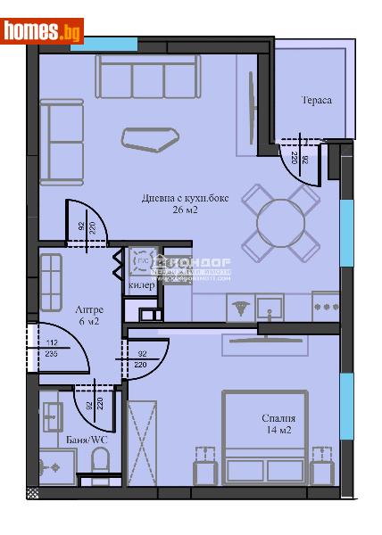 Двустаен, 77m² - Жк. Христо Ботев, Пловдив - Апартамент за продажба - КОНДОР НЕДВИЖИМИ ИМОТИ - 113722980
