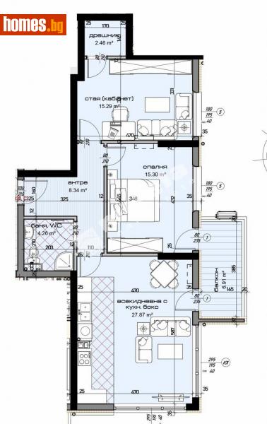Тристаен, 114m² - Жк. Младост, Варна - Апартамент за продажба - МИРЕЛА - 113865384