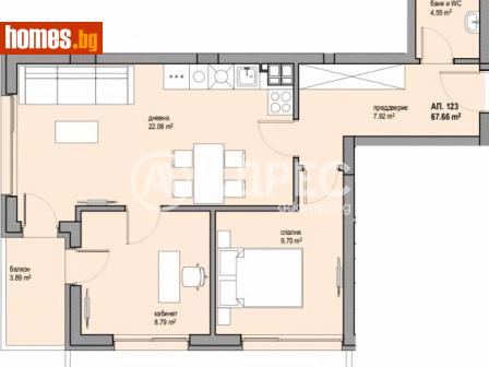 Тристаен, 81m² - Апартамент за продажба - 114047240