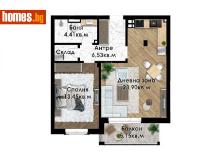 Двустаен, 69m² - Апартамент за продажба - 114126972