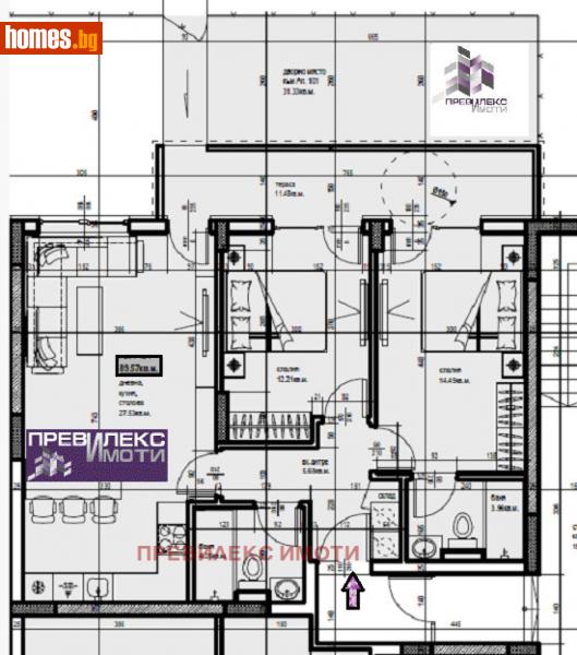 Тристаен, 137m² - Жк. Христо Смирненски, Пловдив - Апартамент за продажба - Превилекс имоти ЕООД - 114429382