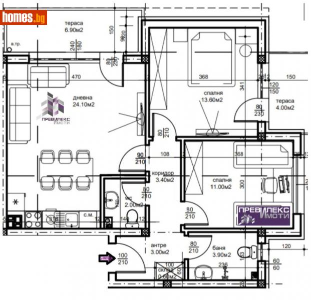 Тристаен, 97m² - Кв. Беломорски, Пловдив - Апартамент за продажба - Превилекс имоти ЕООД - 114480102