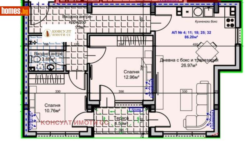 Тристаен, 117m² - Кв. Железник, Стара Загора - Апартамент за продажба - КОНСУЛТ ИМОТИ СС - 114819251