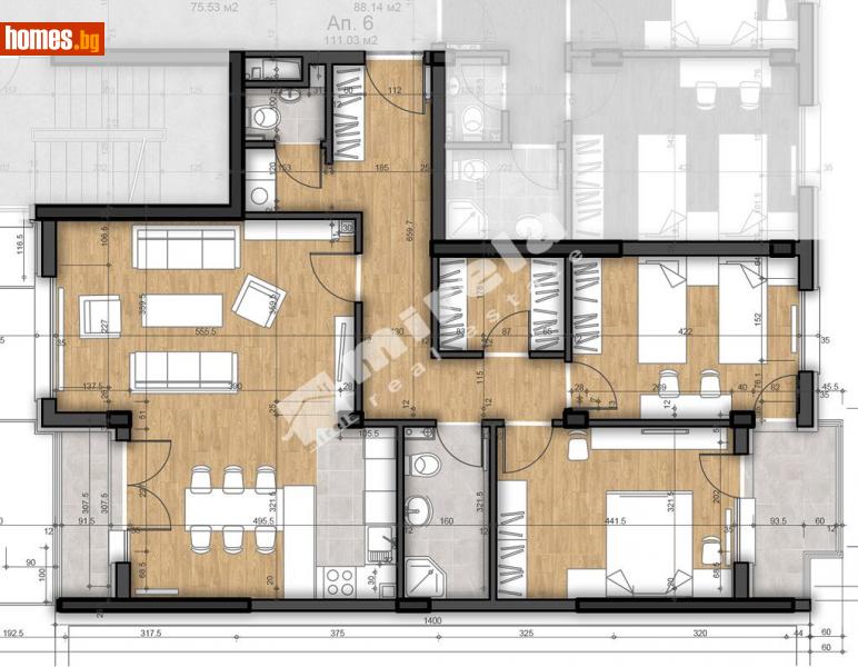 Тристаен, 137m² - Жк. Левски В, София - Апартамент за продажба - МИРЕЛА - 114973674