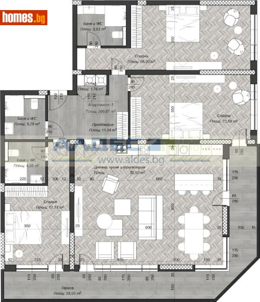 Четиристаен, 237m² -  Център, София - Апартамент за продажба - АЛДЕС НЕДВИЖИМИ ИМОТИ - 115056696