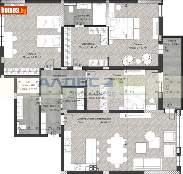 Четиристаен, 222m² -  Център, София - Апартамент за продажба - АЛДЕС НЕДВИЖИМИ ИМОТИ - 115056767