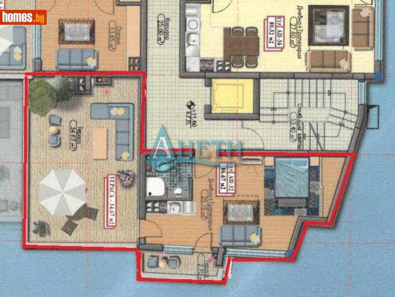 Едностаен, 87m² - Жк. Дружба 1, София - Апартамент за продажба - АНЕТИ - 115068300