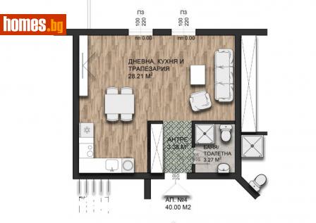Едностаен, 44m² - Апартамент за продажба - 115331183