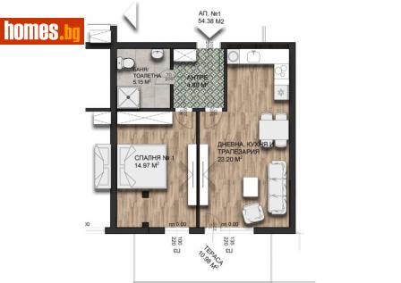 Двустаен, 67m² - Апартамент за продажба - 115331193