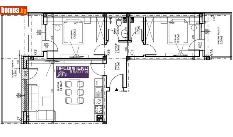 Тристаен, 109m² - Кв. Беломорски, Пловдив - Апартамент за продажба - Превилекс имоти ЕООД - 115495041