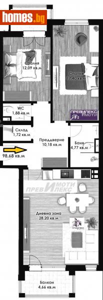 Тристаен, 113m² - Жк. Христо Ботев, Пловдив - Апартамент за продажба - Превилекс имоти ЕООД - 115576207