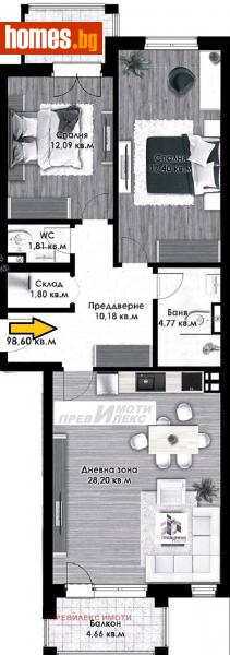 Тристаен, 113m² - Жк. Христо Ботев, Пловдив - Апартамент за продажба - Превилекс имоти ЕООД - 115576208