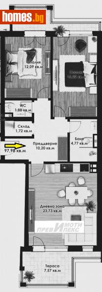 Тристаен, 112m² - Жк. Христо Ботев, Пловдив - Апартамент за продажба - Превилекс имоти ЕООД - 115576221