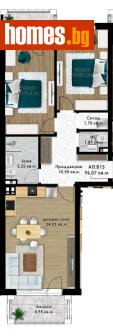 Тристаен, 94m² - Апартамент за продажба - 115883992