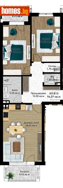 Тристаен, 94m² - Кв. Остромила, Пловдив - Апартамент за продажба - Deluxe Homes - 115883992