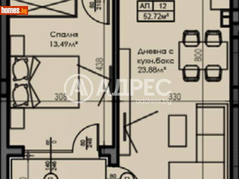 Двустаен, 57m² - Кв. Малинова Долина, София - Апартамент за продажба - АДРЕС НЕДВИЖИМИ ИМОТИ - 115958572