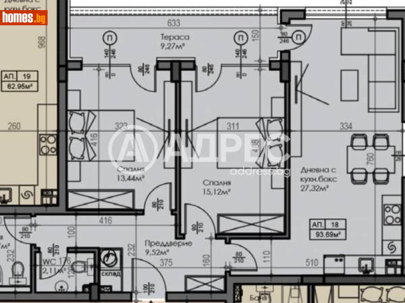 Тристаен, 102m² - Кв. Малинова Долина, София - Апартамент за продажба - АДРЕС НЕДВИЖИМИ ИМОТИ - 115958590