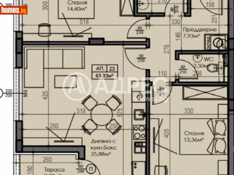 Тристаен, 91m² - Кв. Малинова Долина, София - Апартамент за продажба - АДРЕС НЕДВИЖИМИ ИМОТИ - 115958614