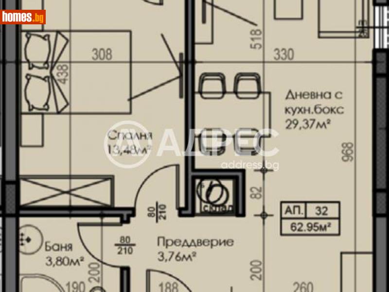 Двустаен, 69m² - Кв. Малинова Долина, София - Апартамент за продажба - АДРЕС НЕДВИЖИМИ ИМОТИ - 115958626