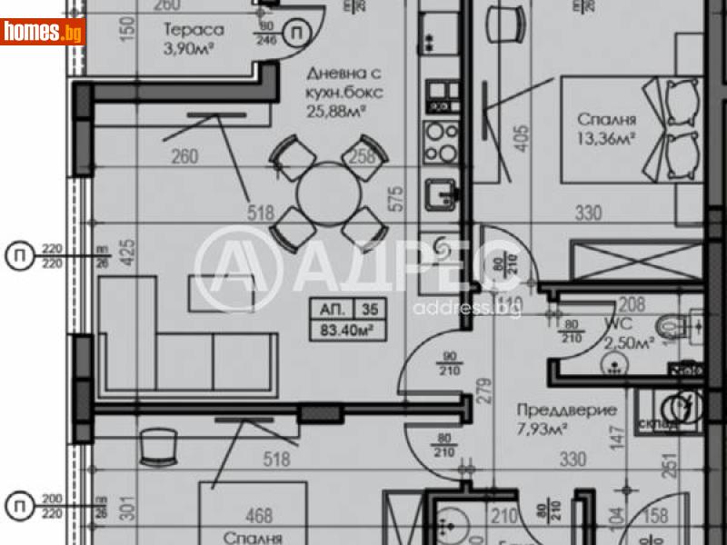 Тристаен, 91m² - Кв. Малинова Долина, София - Апартамент за продажба - АДРЕС НЕДВИЖИМИ ИМОТИ - 115958638
