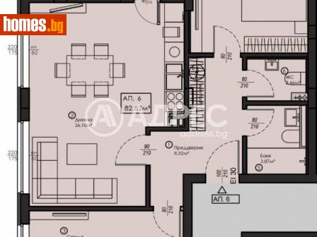 Тристаен, 107m² - Апартамент за продажба - 116140526