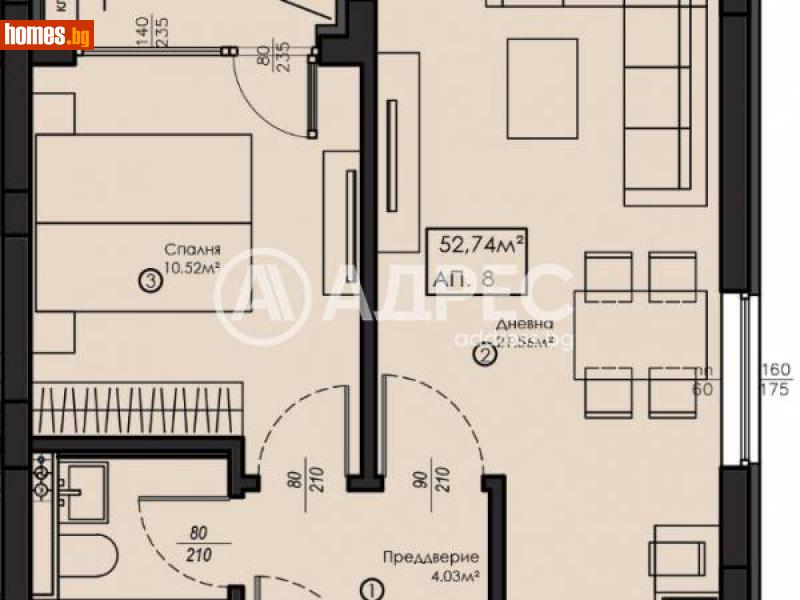 Двустаен, 65m² - Кв. Малинова Долина, София - Апартамент за продажба - АДРЕС НЕДВИЖИМИ ИМОТИ - 116140538