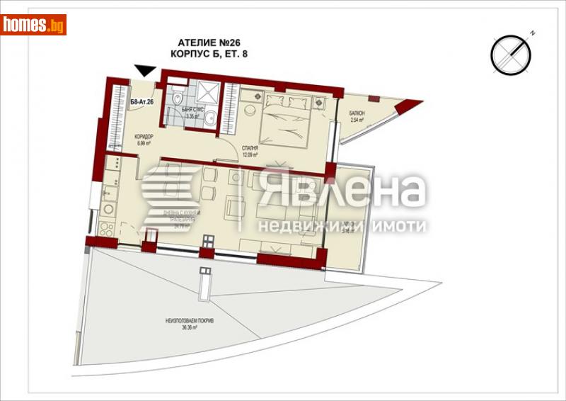 Двустаен, 113m² - Жк. Сердика, София - Апартамент за продажба - ЯВЛЕНА - 116160954