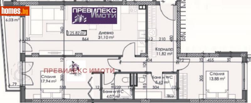 Тристаен, 126m² -  Център, Пловдив - Апартамент за продажба - Превилекс имоти ЕООД - 116162621