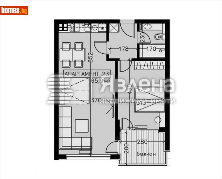 Двустаен, 79m² - Кв. Манастирски Ливади, София - Апартамент за продажба - ЯВЛЕНА - 116228250