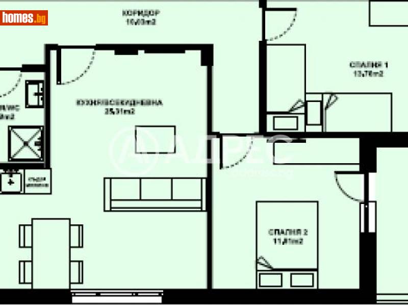 Тристаен, 90m² -  Изгрев, Благоевград - Апартамент за продажба - АДРЕС НЕДВИЖИМИ ИМОТИ - 116290519
