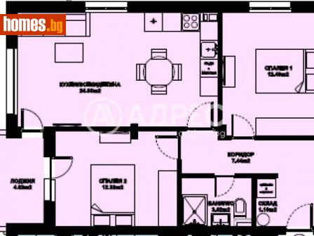 Тристаен, 80m² - Апартамент за продажба - 116306887
