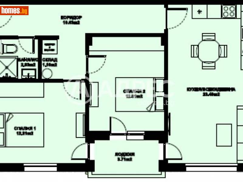 Тристаен, 81m² -  Изгрев, Благоевград - Апартамент за продажба - АДРЕС НЕДВИЖИМИ ИМОТИ - 116306916