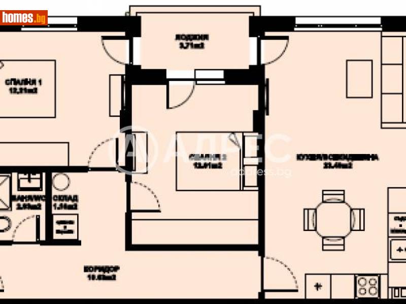 Тристаен, 81m² -  Изгрев, Благоевград - Апартамент за продажба - АДРЕС НЕДВИЖИМИ ИМОТИ - 116306988