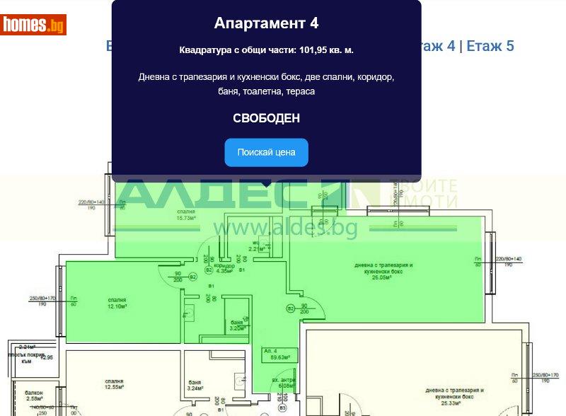 Тристаен, 102m² - Жк. Овча Купел 2, София - Апартамент за продажба - АЛДЕС НЕДВИЖИМИ ИМОТИ - 116399678