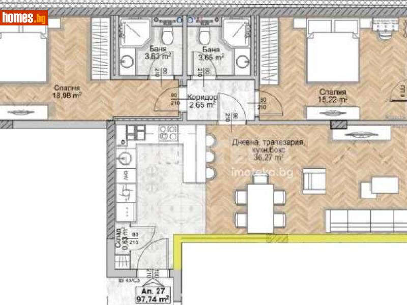 Тристаен, 113m² - Жк. Люлин 8, София - Апартамент за продажба - ИМОТЕКА АД - 116443916