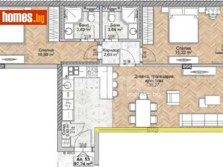 Тристаен, 114m² - Апартамент за продажба - 116444051