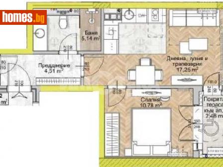 Двустаен, 59m² - Апартамент за продажба - 116444074