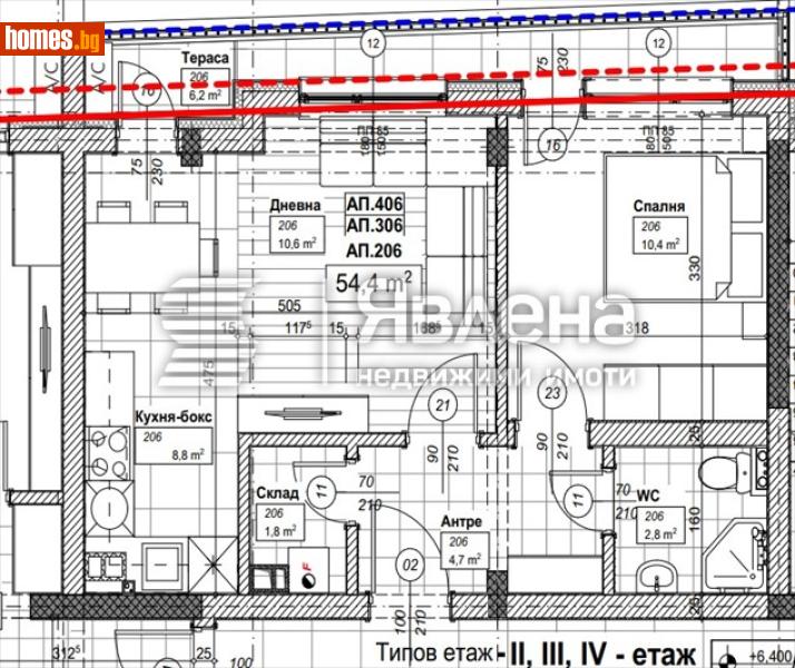 Двустаен, 65m² - Жк. Разсадника, София - Апартамент за продажба - ЯВЛЕНА - 116530885