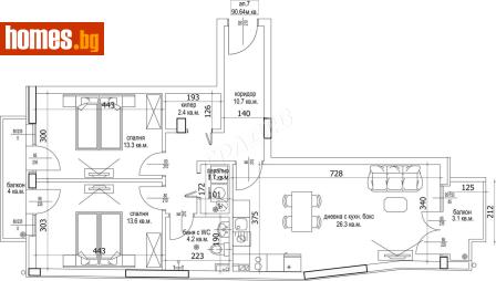 Тристаен, 104m² - Апартамент за продажба - 116540144