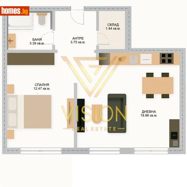 Двустаен, 57m² - Кв. Симеоново, София - Апартамент за продажба - Vision Real Estate - 116661670