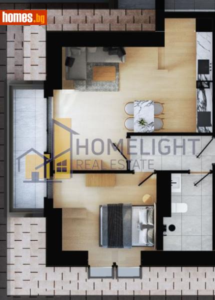 Двустаен, 69m² - Жк. Дружба 2, София - Апартамент за продажба - ХОУМ ЛАЙТ  - 116683995